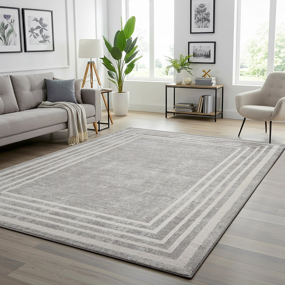 Sasha Area Rug, Damson Gray, 6'6” x 9'