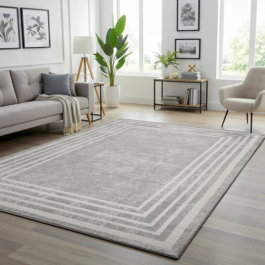 Sasha Area Rug, Damson Gray, 6'6” x 9'