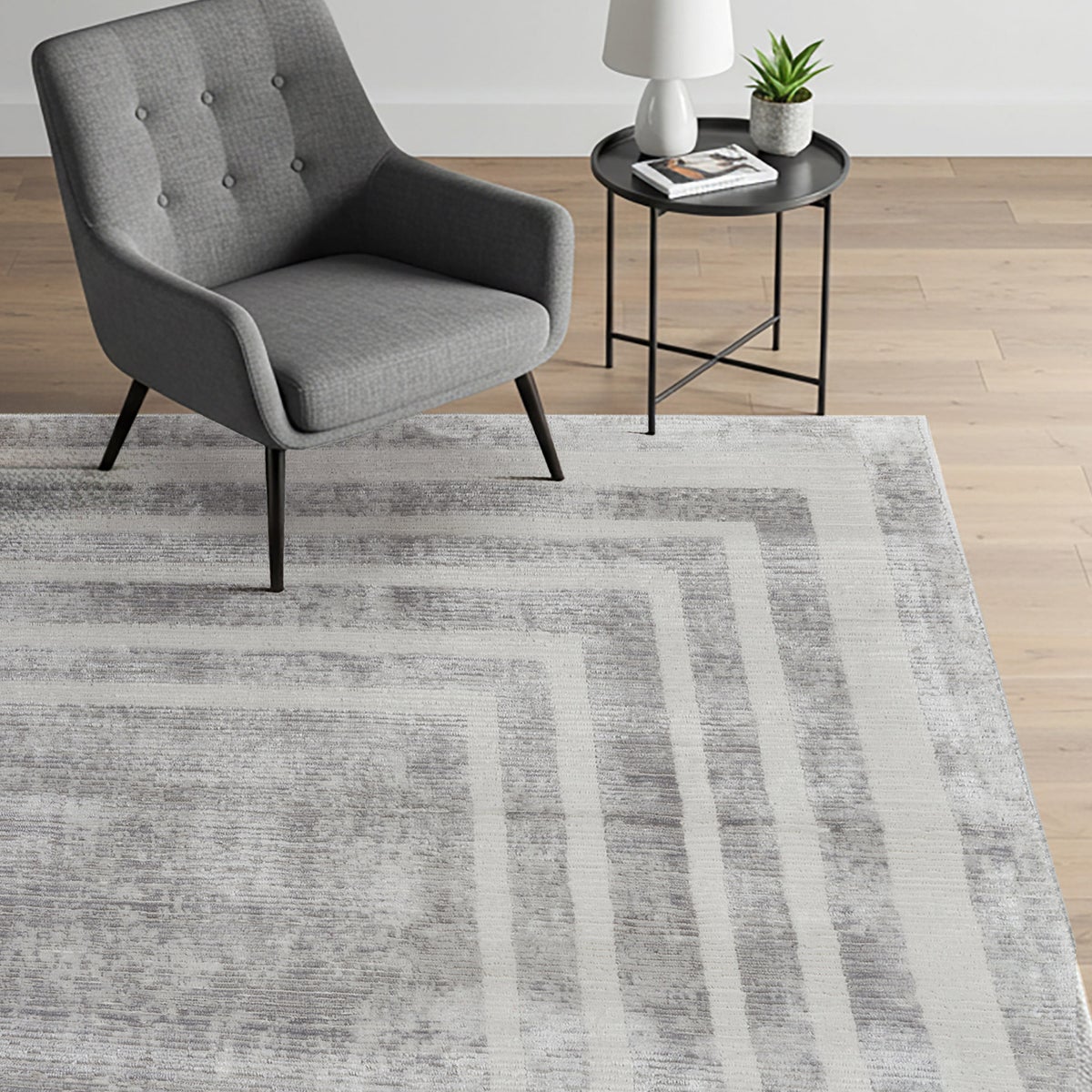 Sasha Area Rug, Damson Gray, 6'6” x 9'