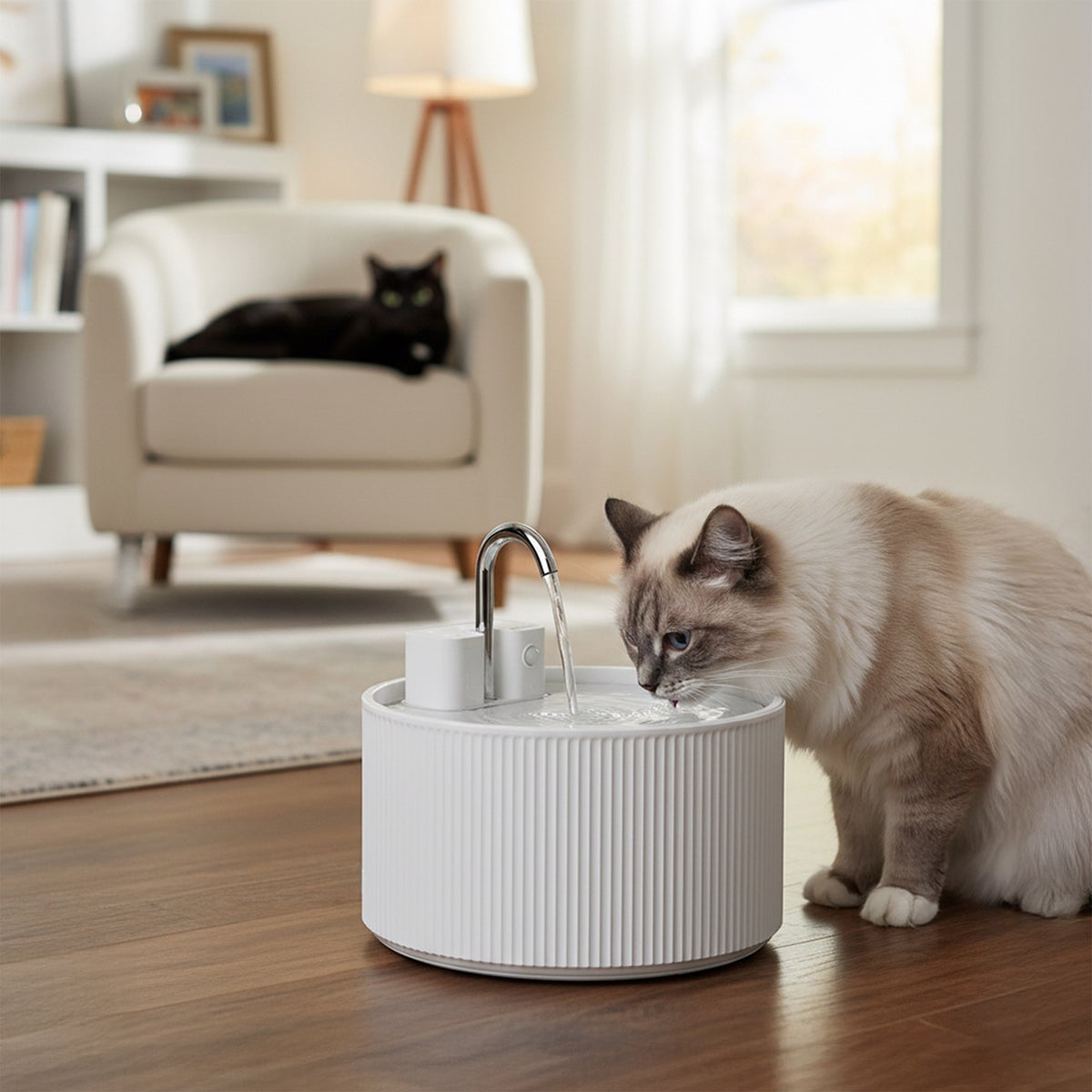 PawsPik Cordless Ceramic Faucet-Style Pet Water Fountain, Bundle