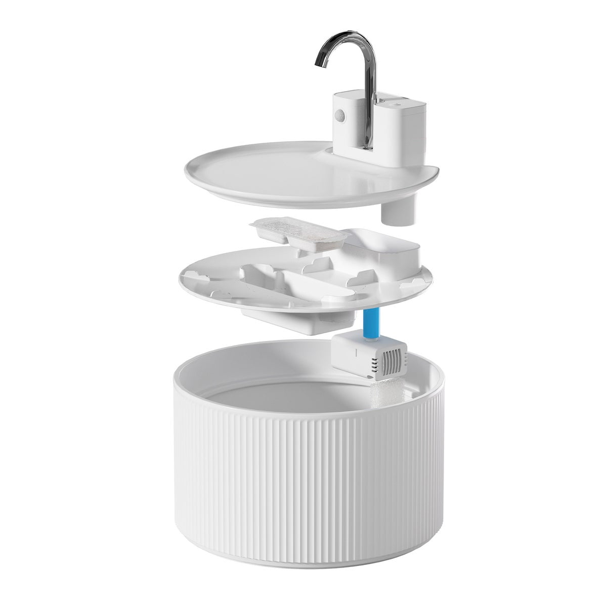 PawsPik Cordless Ceramic Faucet-Style Pet Water Fountain, Bundle