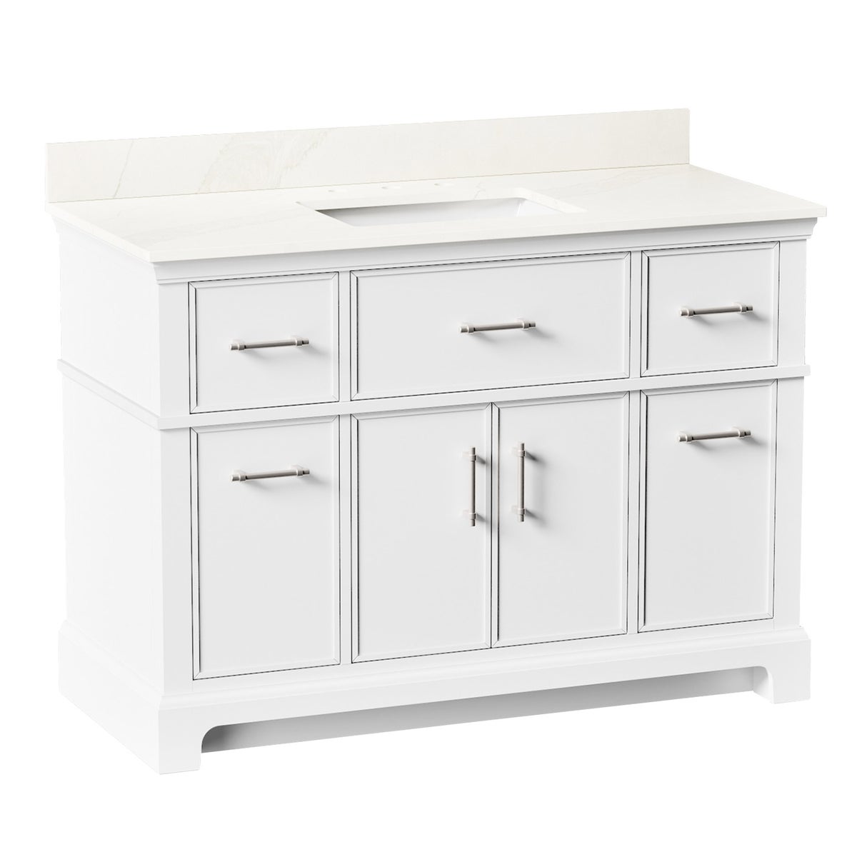 Kohler Chulton Bathroom Vanity with Sink and Quartz Top in White - 48 in