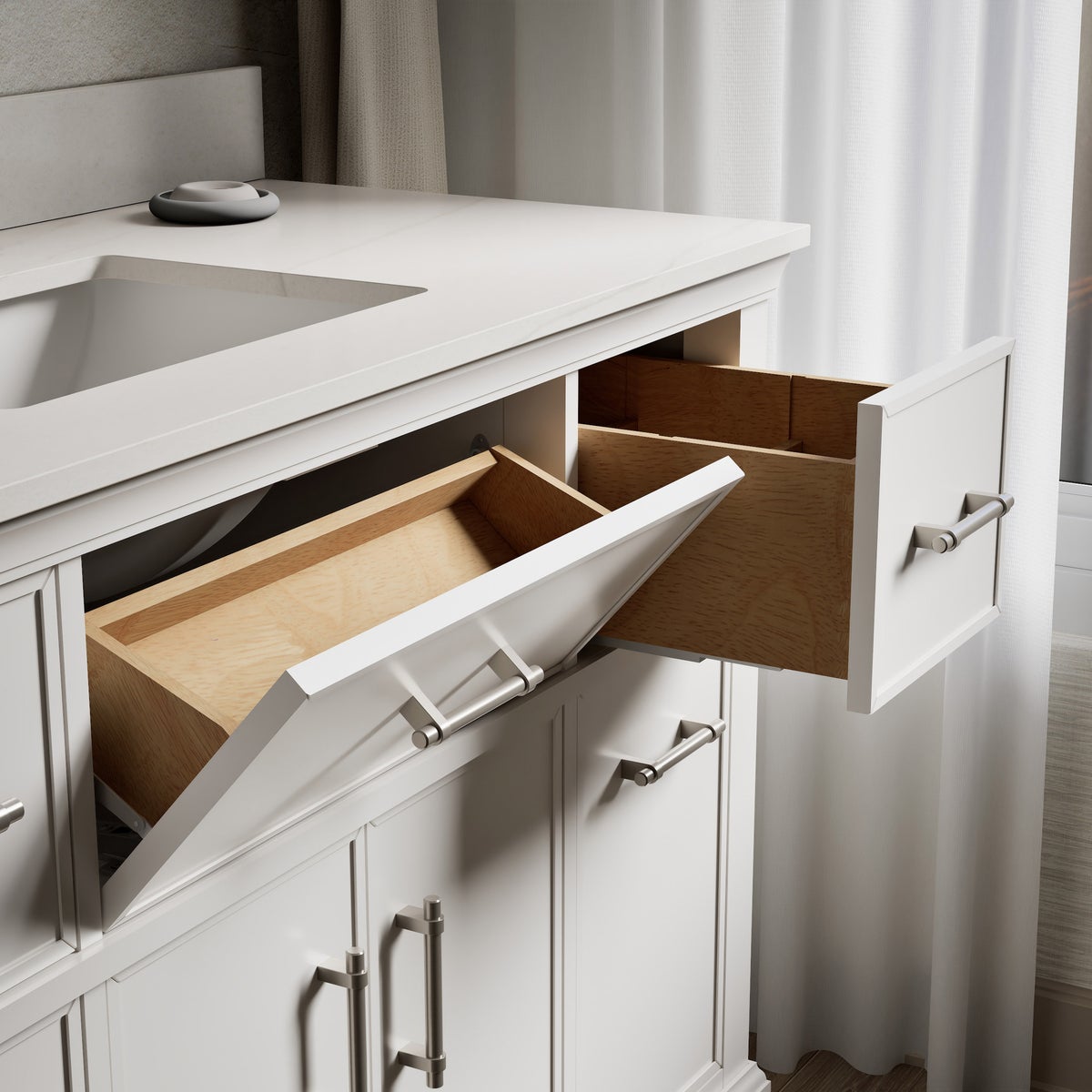 Kohler Chulton Bathroom Vanity with Sink and Quartz Top in White - 48 in