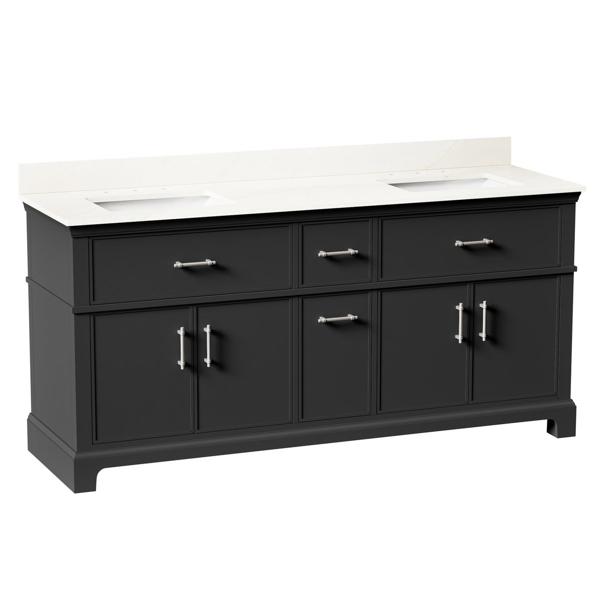 Kohler Chulton Bathroom Vanity with Sink and Quartz Top in Gray - 72 in
