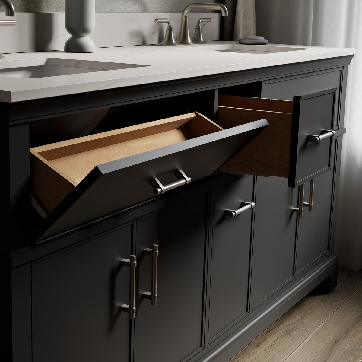 Kohler Chulton Bathroom Vanity with Sink and Quartz Top in Gray - 72 in
