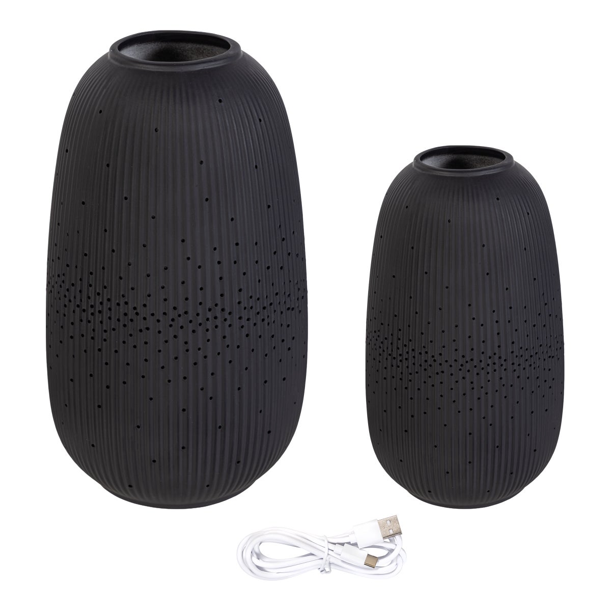 Evergreen LED Porcelain Lantern, Set of 2