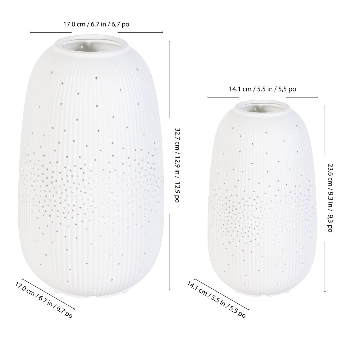 Evergreen LED Porcelain Lantern, Set of 2