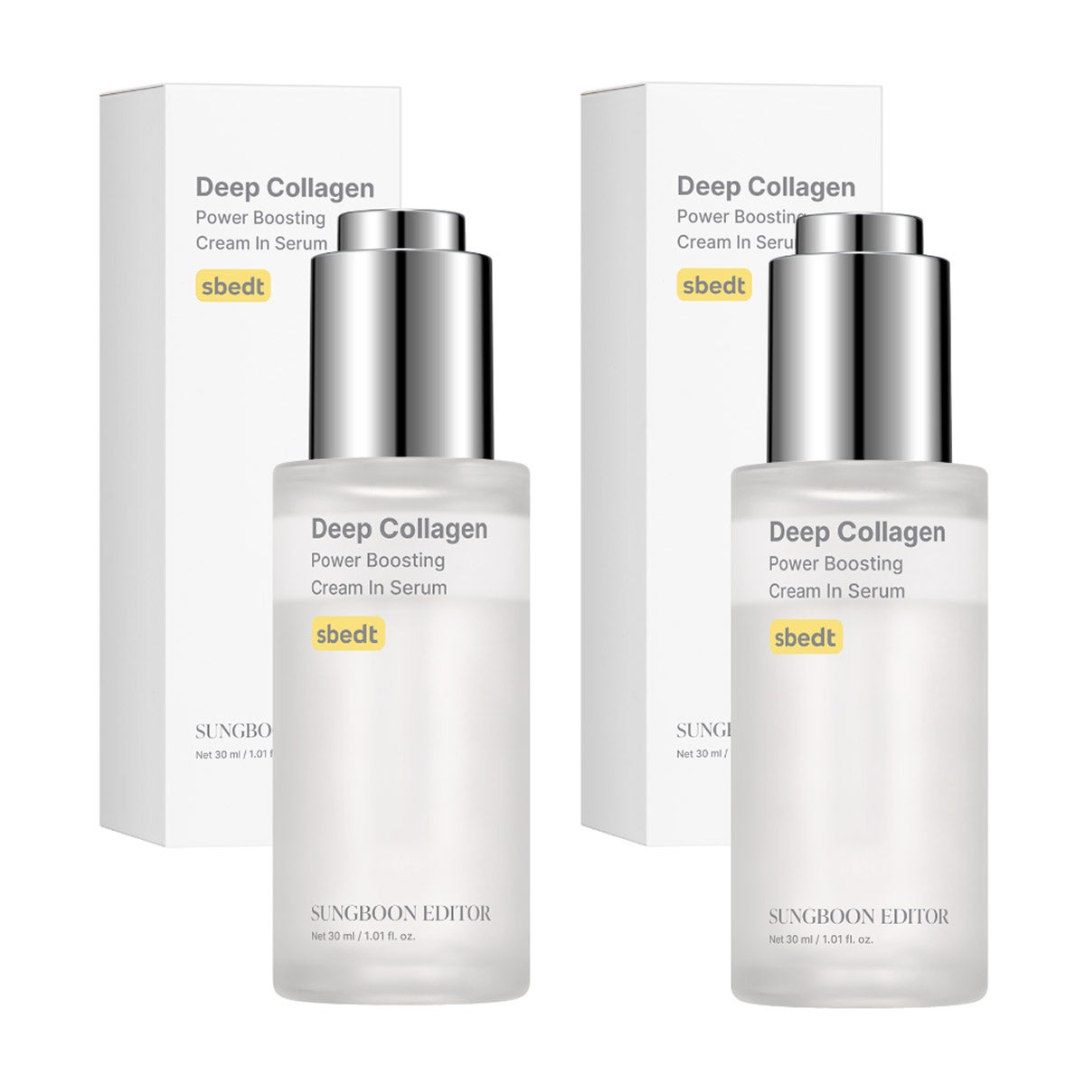 NEW - Sungboon Editor Deep Collagen Power Boosting Cream In Serum, 1.01 fl oz, 2-pack