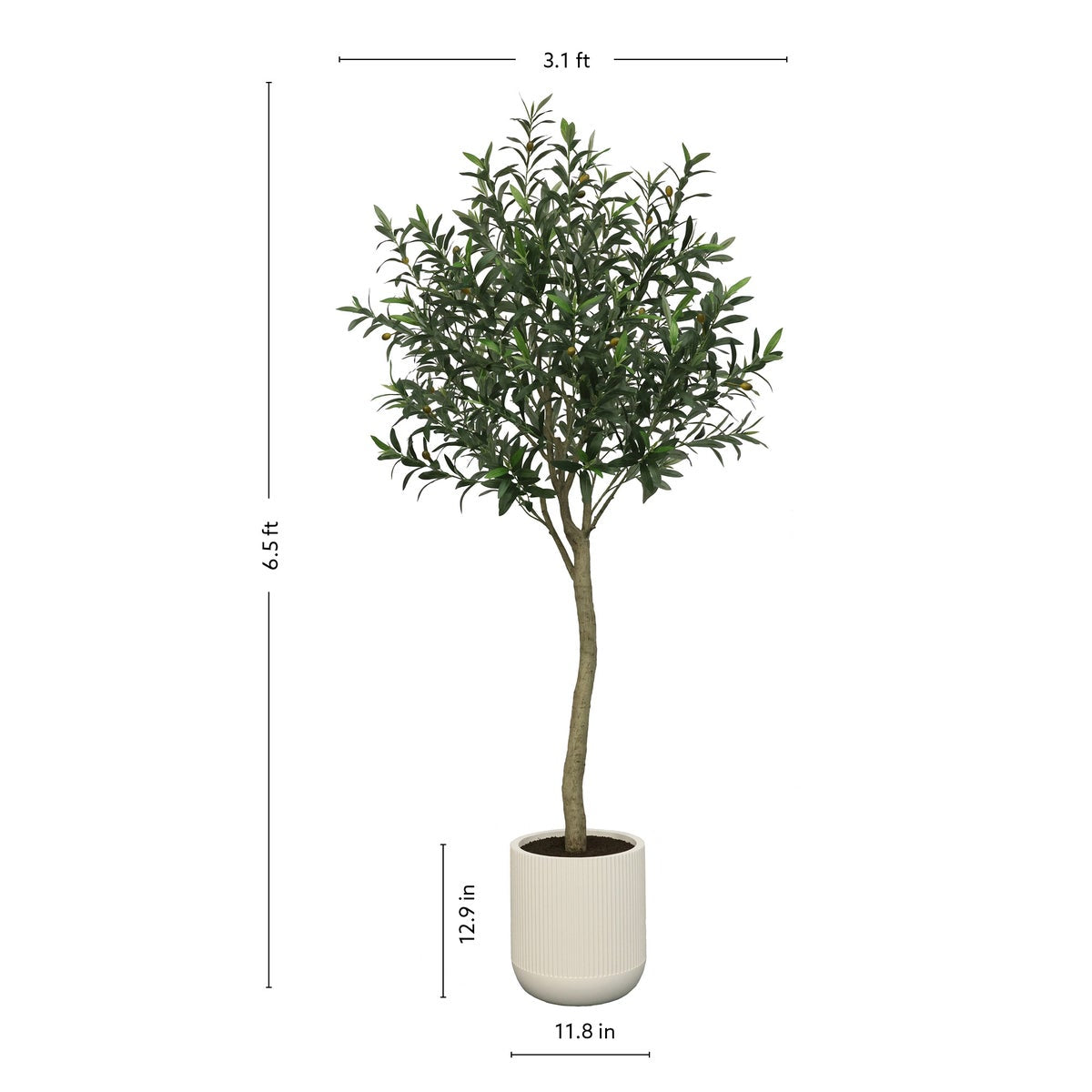 Faux 6.5' Topiary Olive Tree