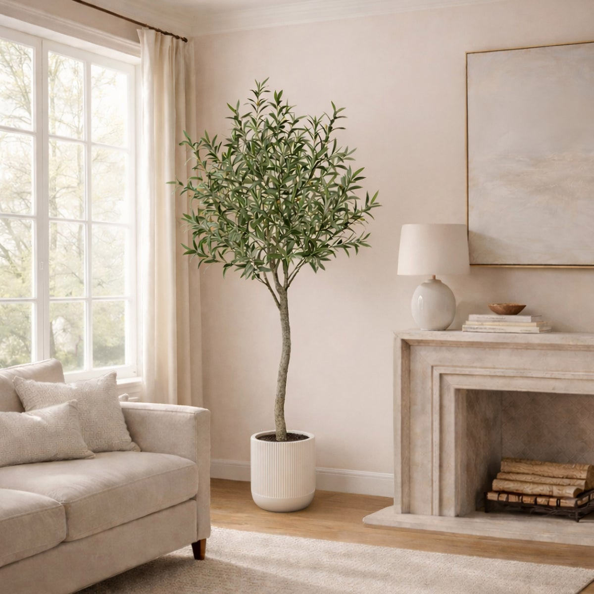 Faux 6.5' Topiary Olive Tree