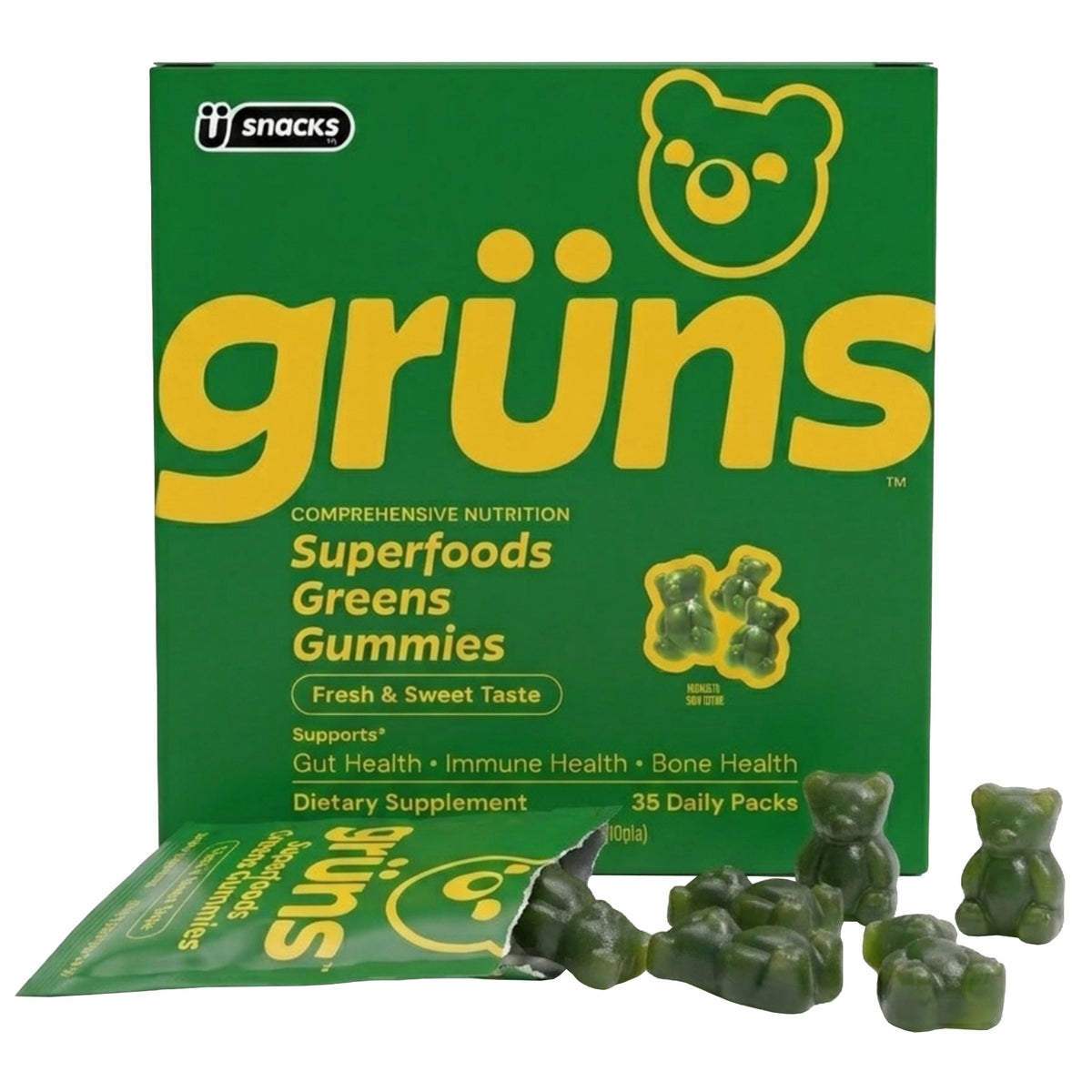 Grüns Adult Greens Gummies, 35 Daily Packs