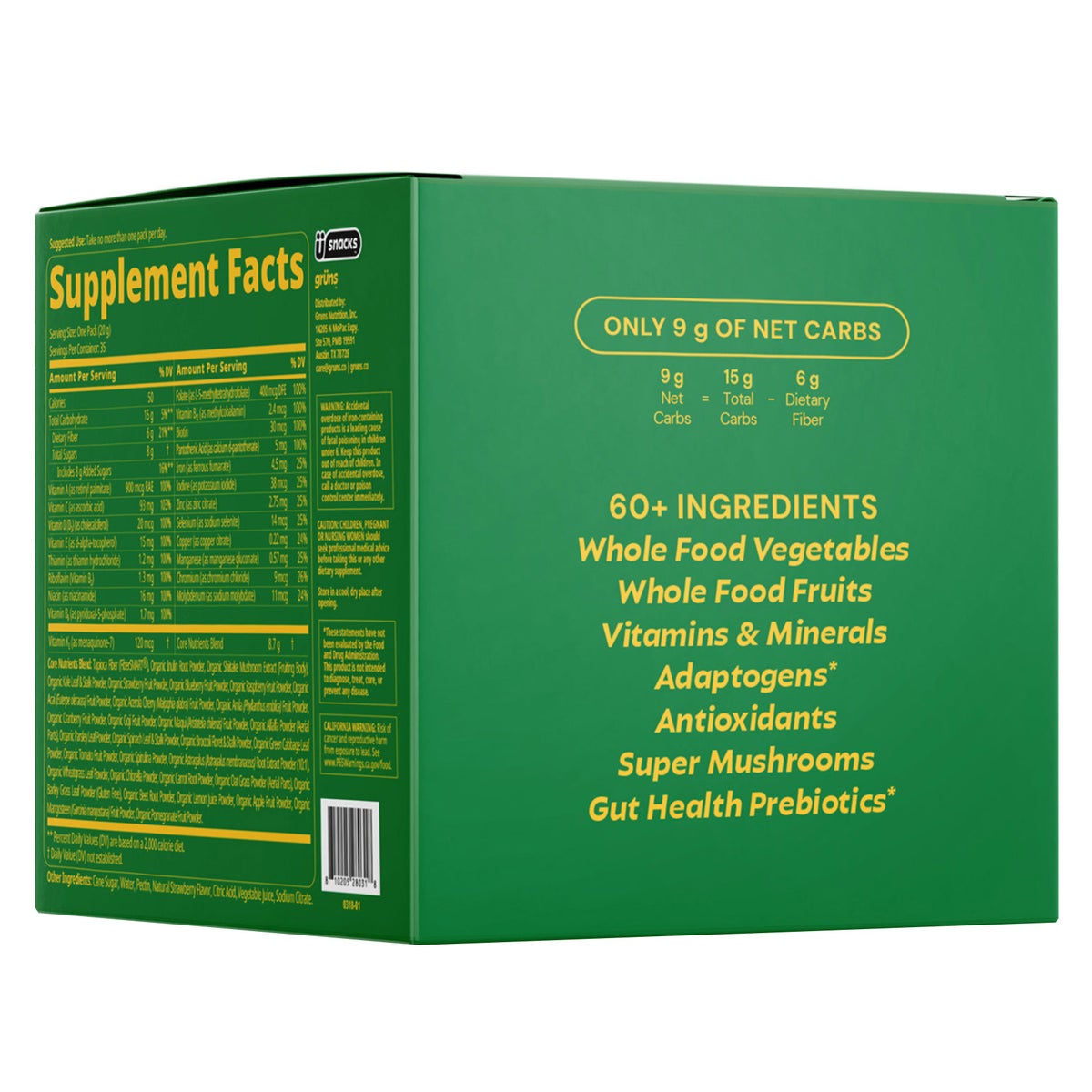 Grüns Adult Greens Gummies, 35 Daily Packs