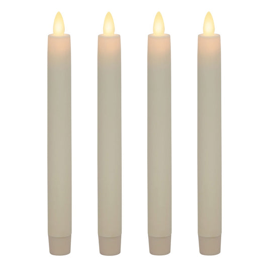 Luminara Pearl Ivory Flameless Taper Candles, 4-pack