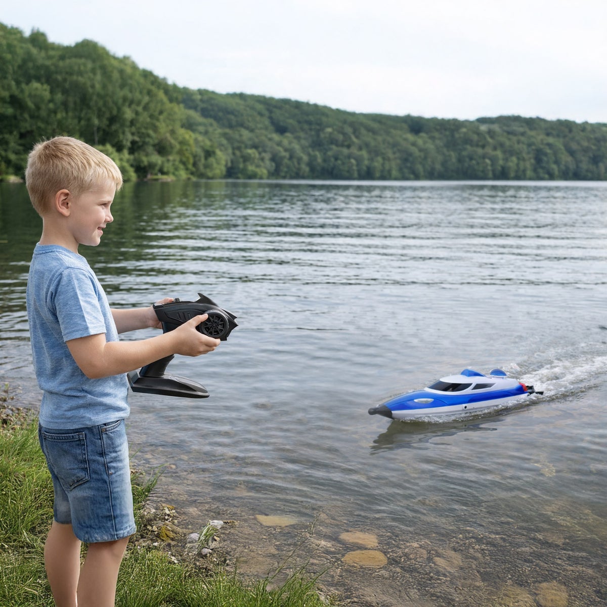 Wave Master High Speed RC Boat - Blue