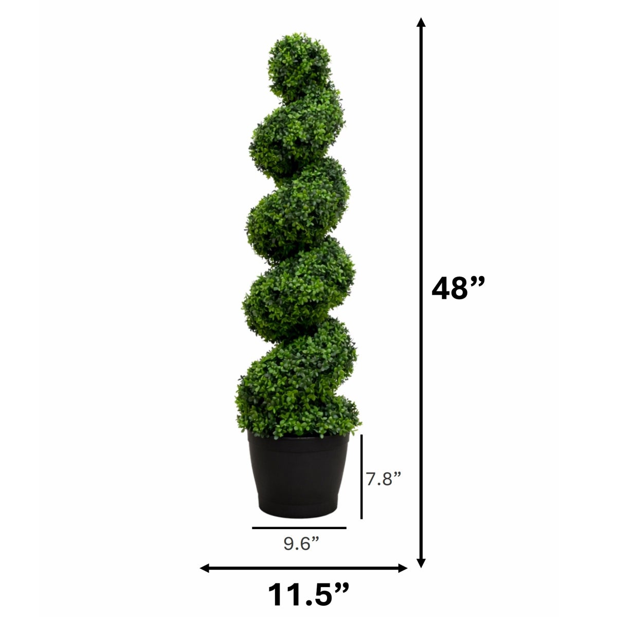 Faux 4' UV Resistant Spiral Boxwood Topiary Tree