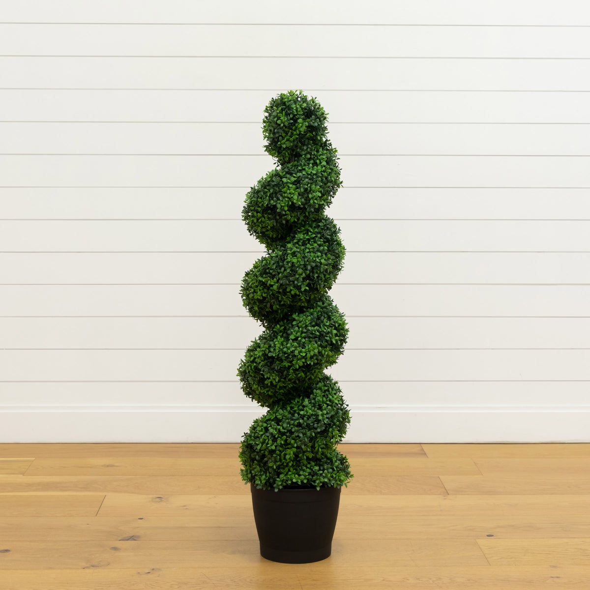 Faux 4' UV Resistant Spiral Boxwood Topiary Tree