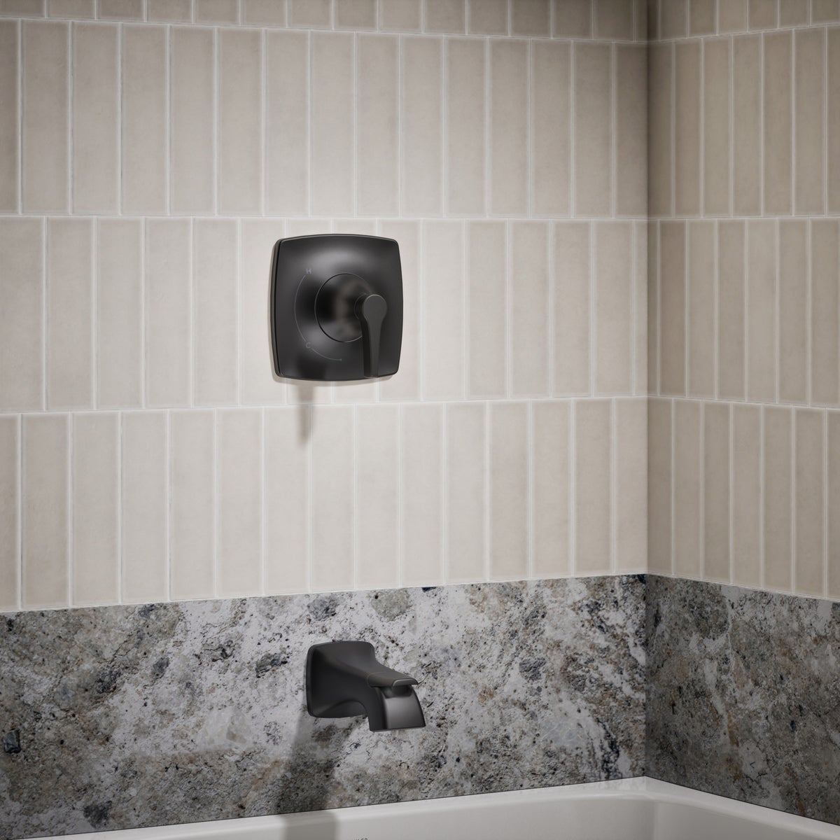 NEW - Kohler Riverly Rite-temp Bath and Shower Kit In Matte black