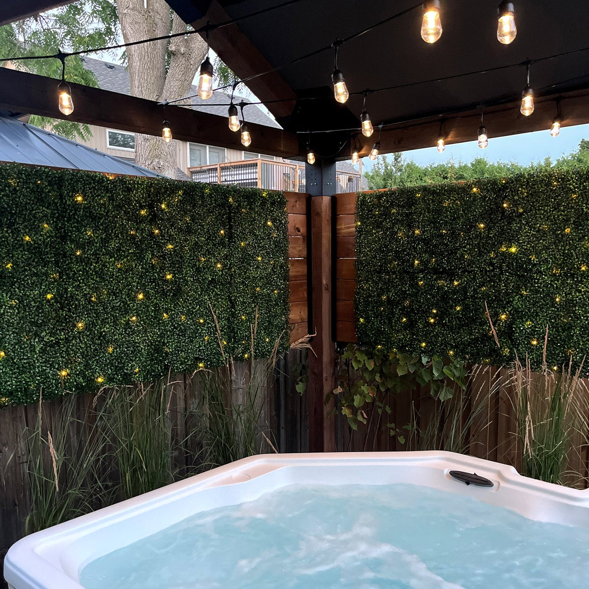 Golden Select American Boxwood Artificial Hedge Panel with Lights