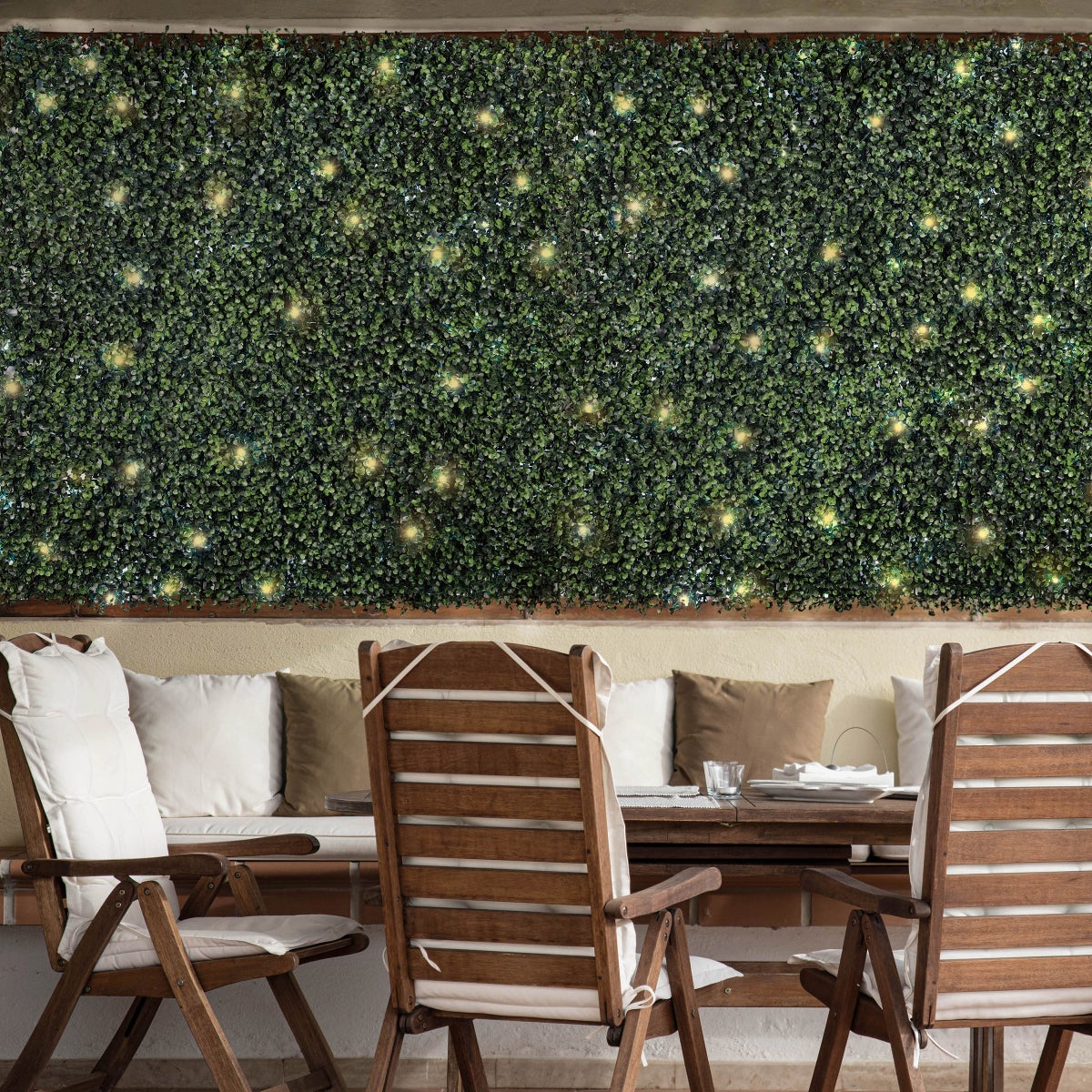 Golden Select American Boxwood Artificial Hedge Panel with Lights