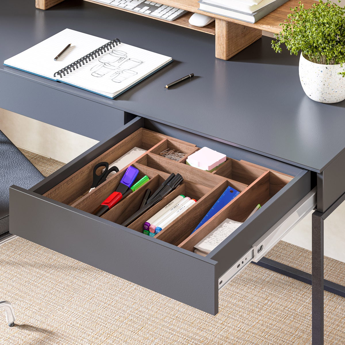 Seville Classics 4-piece Acacia Expandable Drawer Organizer