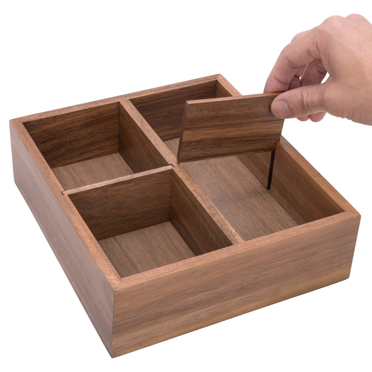 Seville Classics 4-piece Acacia Expandable Drawer Organizer