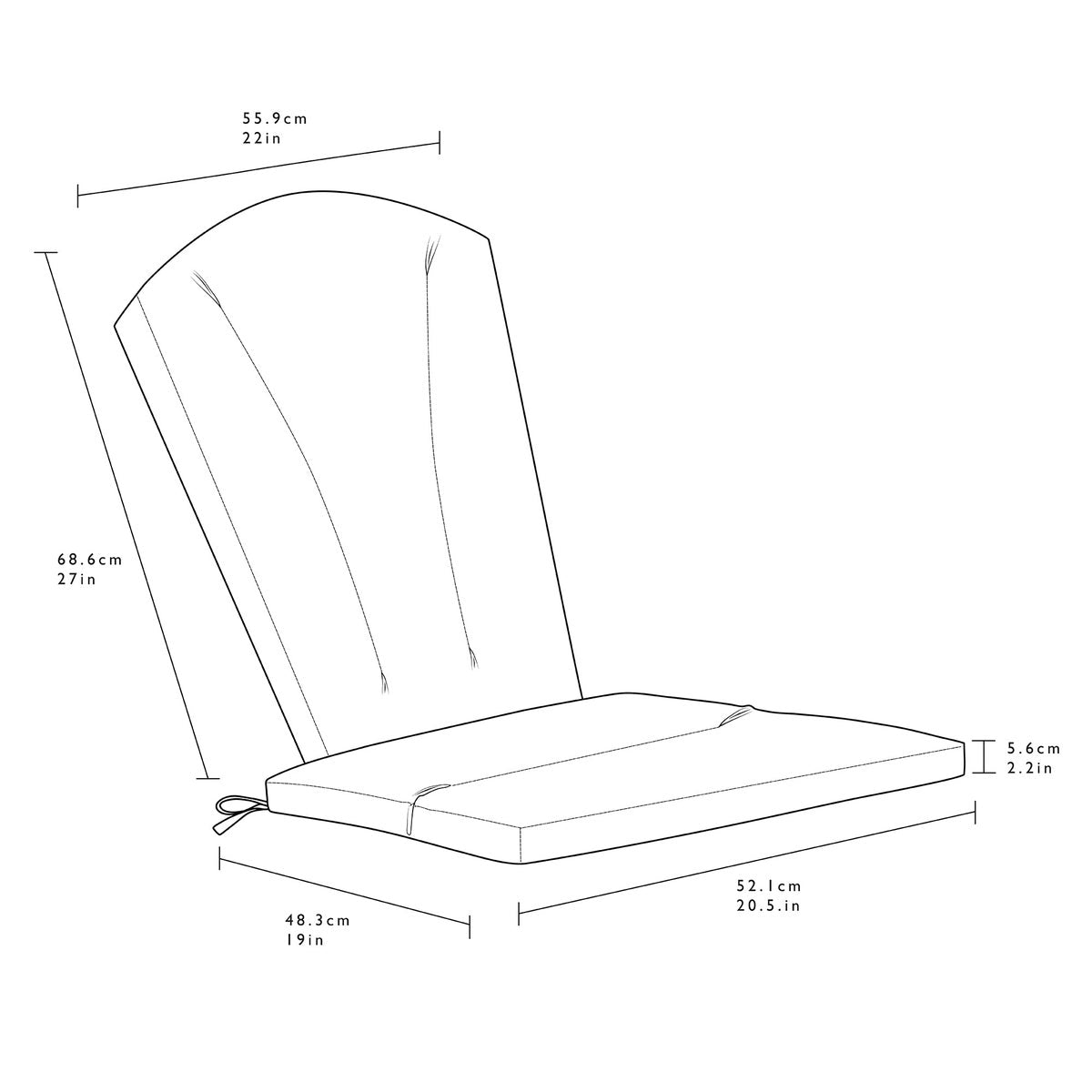 Adirondack Cushion for Leisure Line Classic Chairs, 2-pack