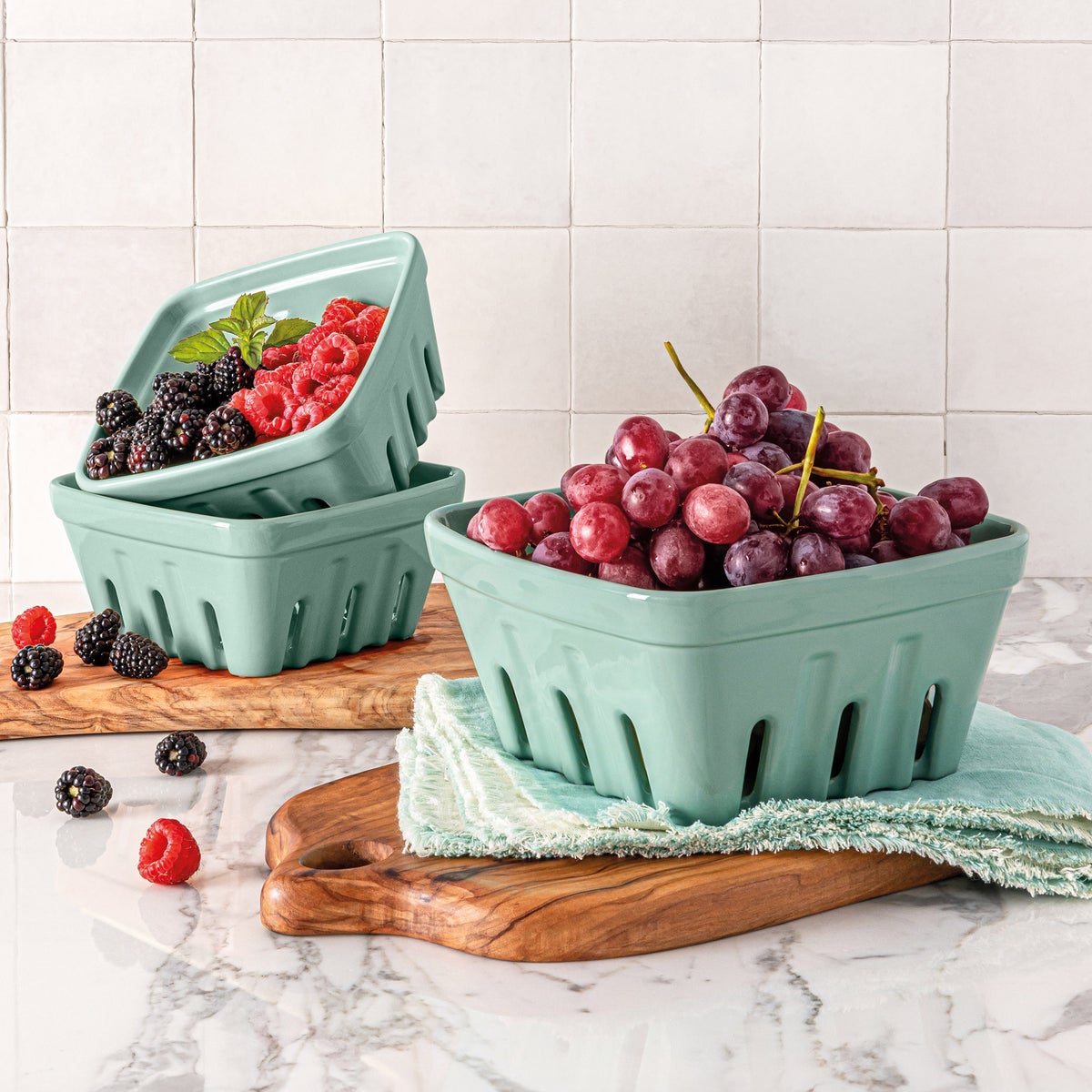 over&back 3-piece Multipurpose Berry Baskets