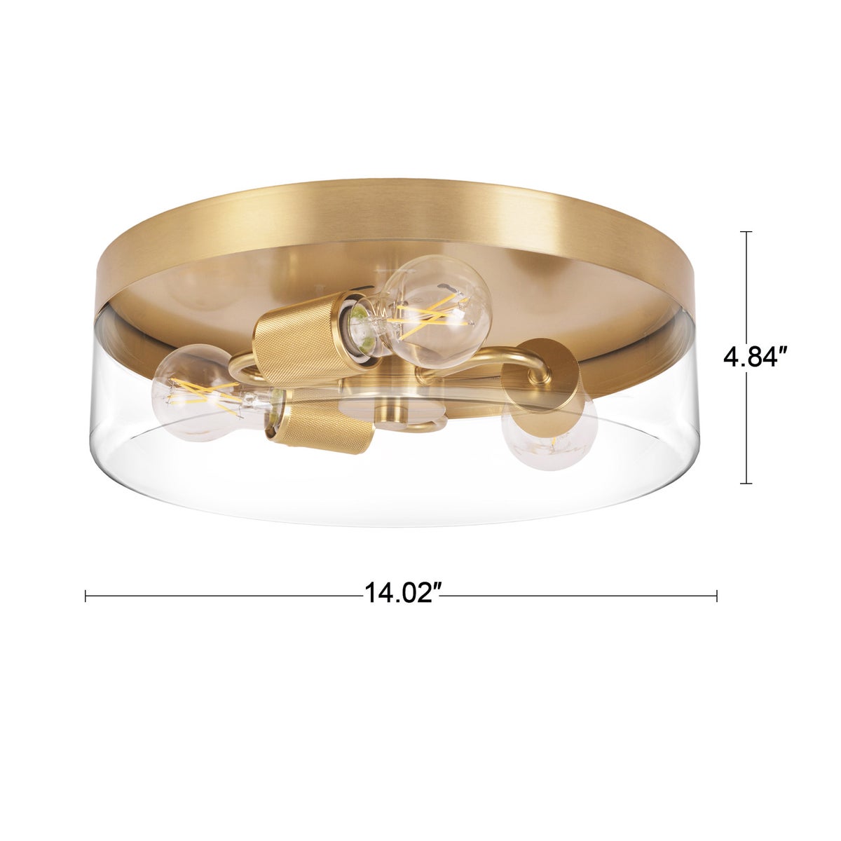 NEW - 1 Energetic Lighting Retro-hybrid Flush Mount In Gold