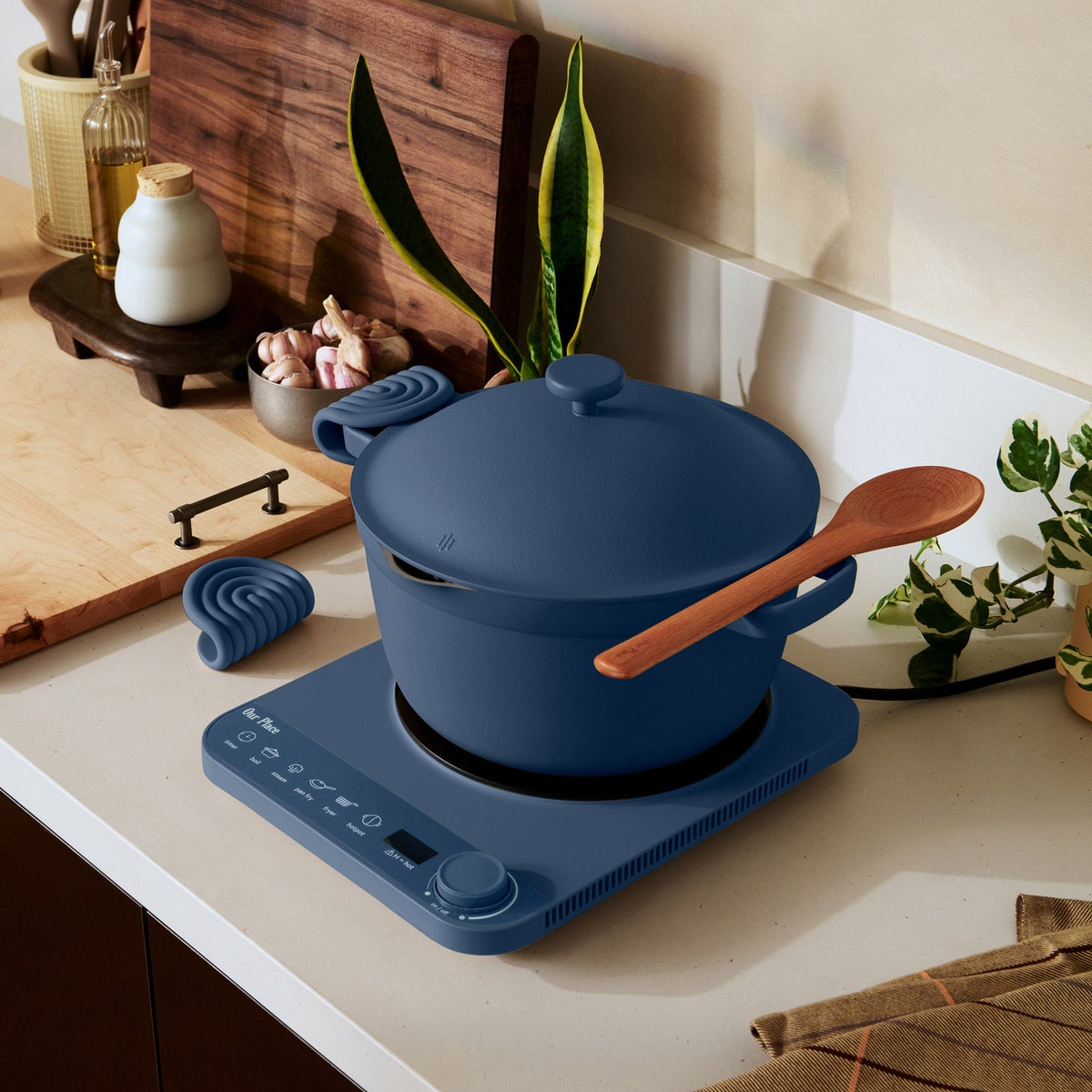 Our Place Induction Plate and Perfect Pot with Hot Grips
