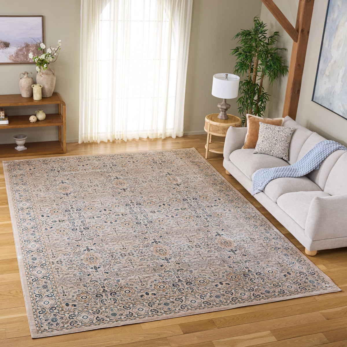 Safavieh Sutton Area Rug, Beige Navy, 9' x 12'
