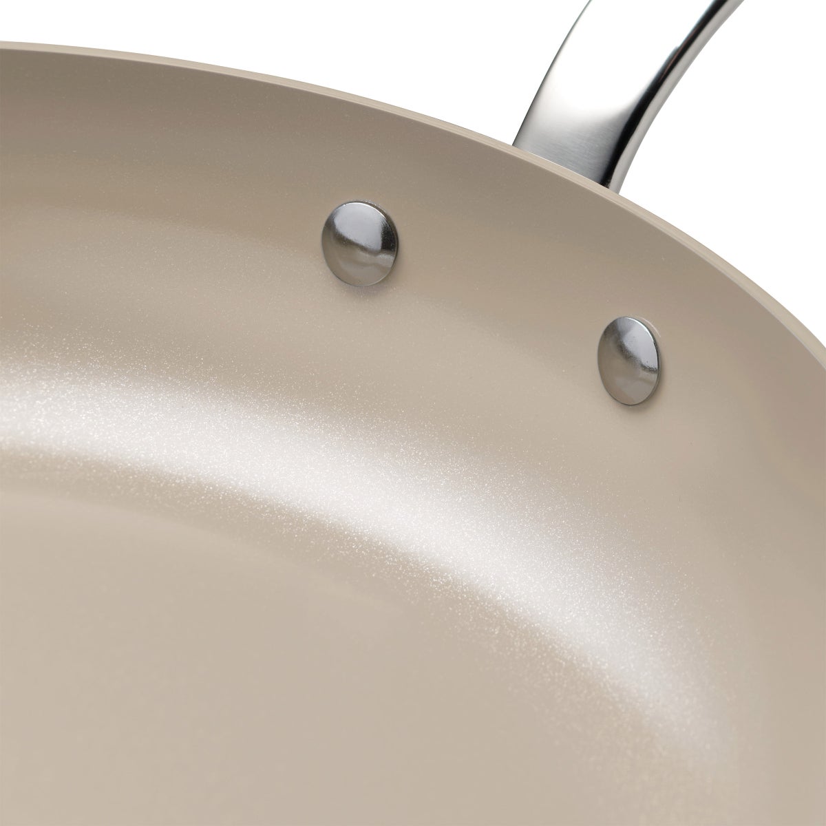 Tramontina 3-piece Tri-Ply Clad Stainless Steel Ceramic Nonstick Fry Pan Set - Taupe