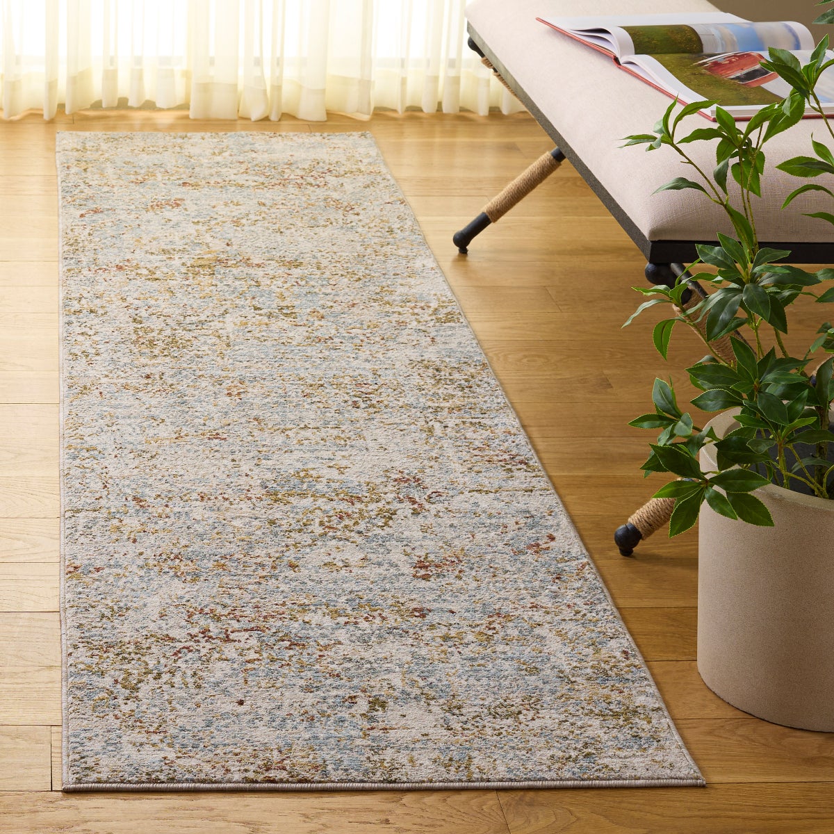 NEW - Safavieh Hamilton Runner Rug, Blue Gold, 2’2” x 8’