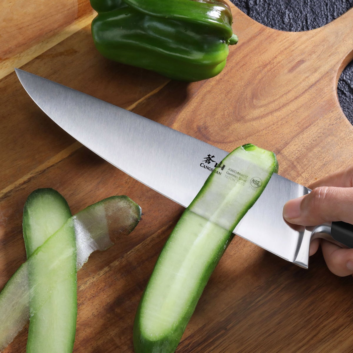 Cangshan TETON Series 14-piece Knife Block Set with Built-In Sharpener