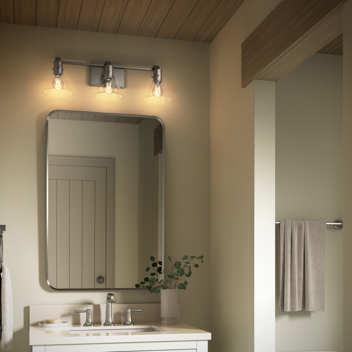 Kohler Orime Three-light Flared Glass Shade Wall Sconce