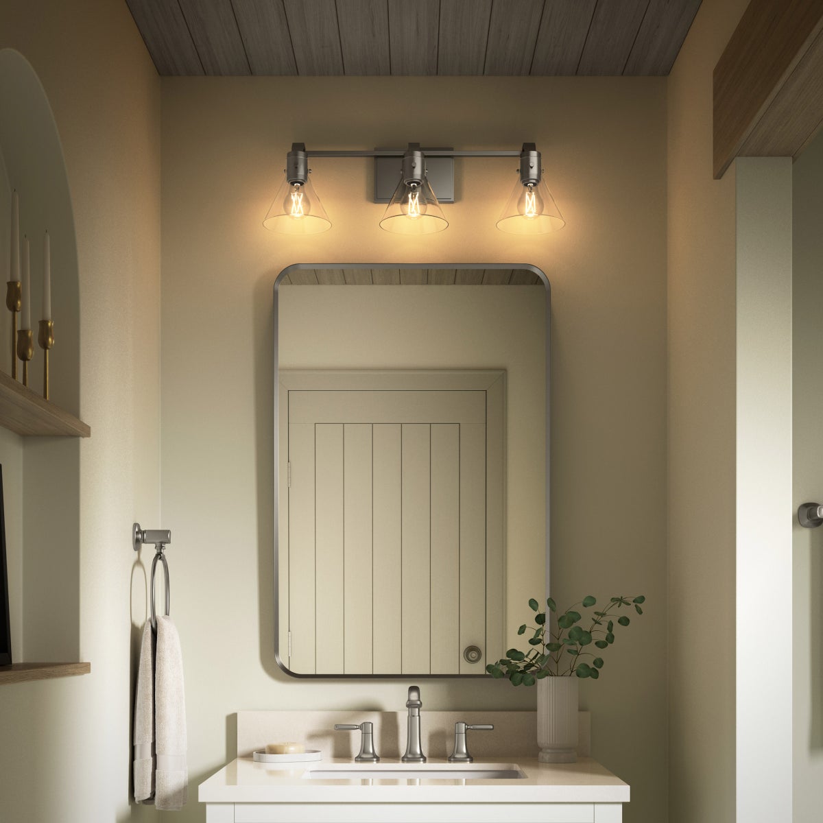 Kohler Orime Three-light Flared Glass Shade Wall Sconce