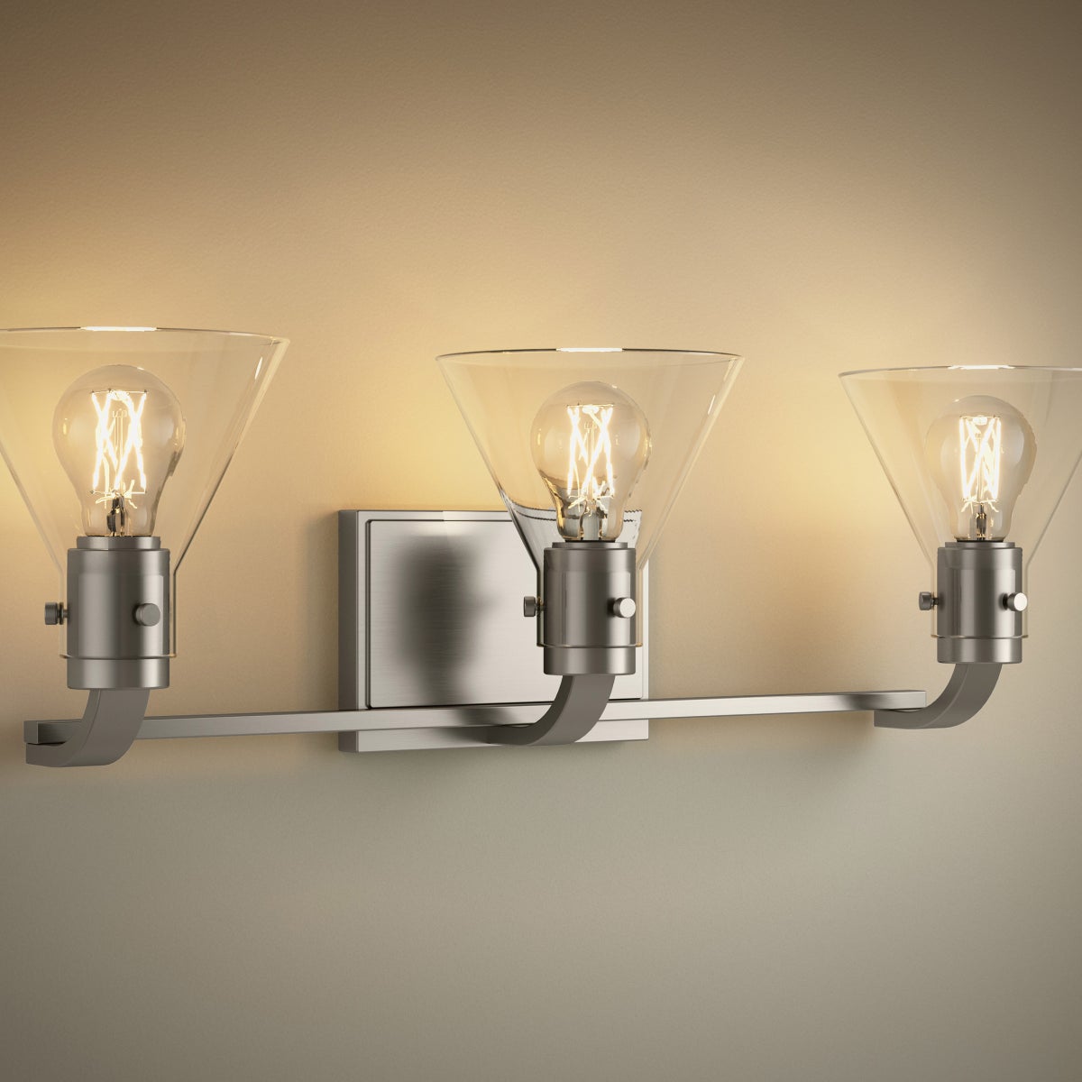 Kohler Orime Three-light Flared Glass Shade Wall Sconce