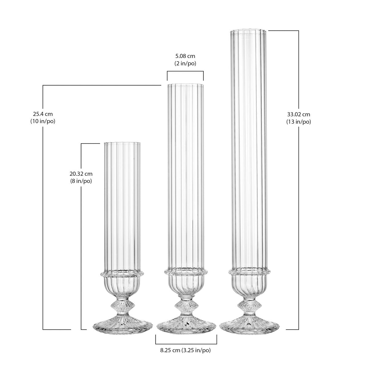 Glass Bud Vases by Home Essentials, Set of 3