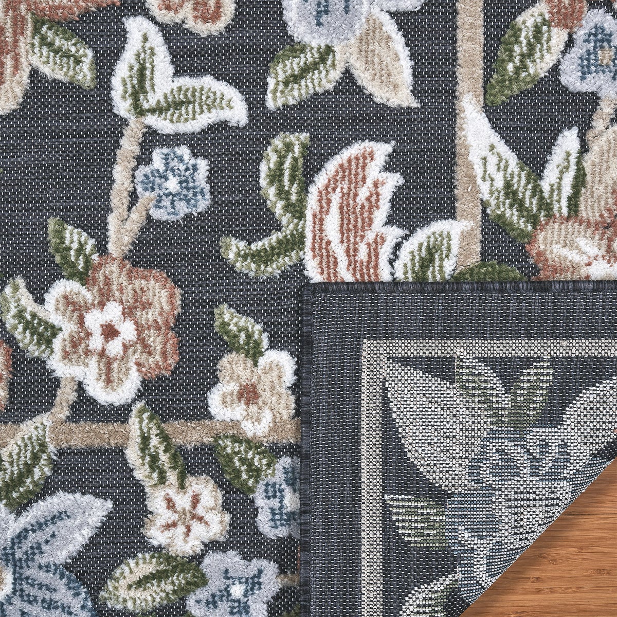 Laguna Indoor/Outdoor Area Rug, Beta Black, 7'10" x 10'