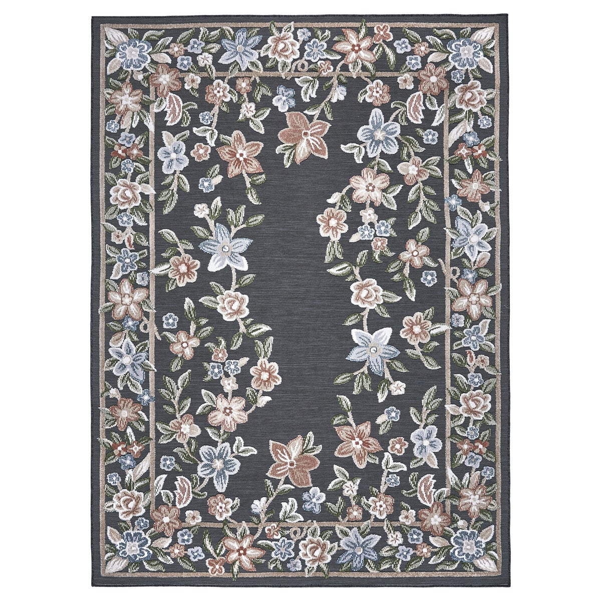 Laguna Indoor/Outdoor Area Rug, Beta Black, 7'10" x 10'