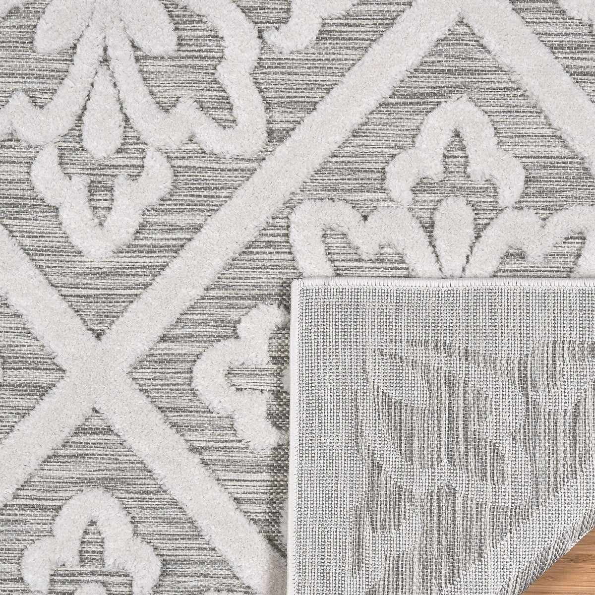 Laguna Indoor/Outdoor Area Rug, Bennet Gray Ivory, 5'3" x 7'