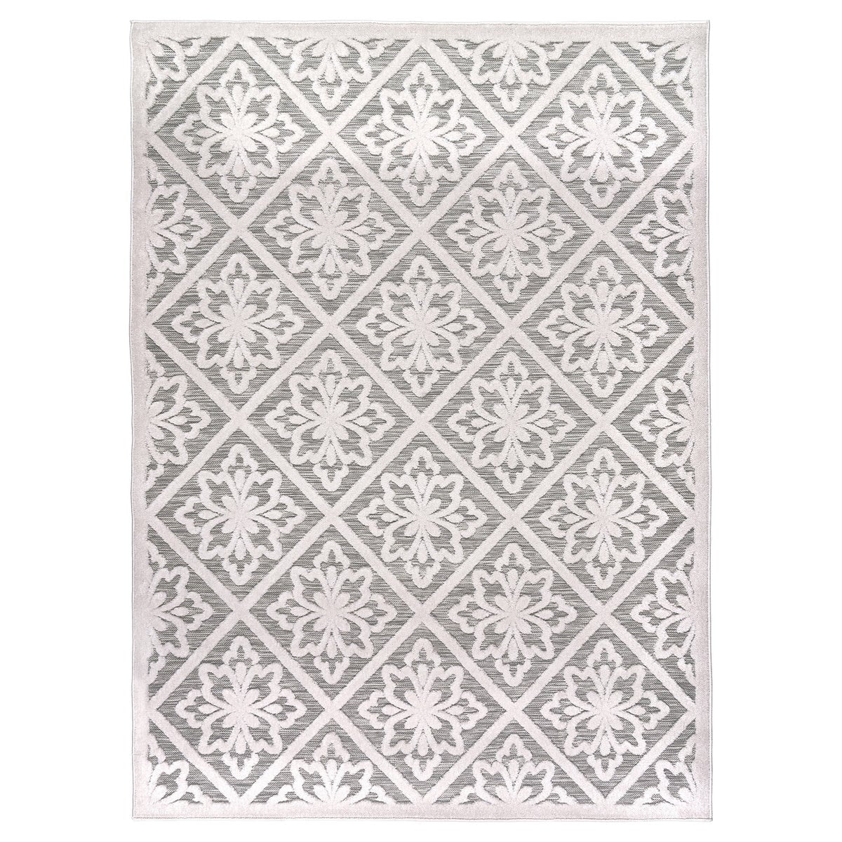 Laguna Indoor/Outdoor Area Rug, Bennet Gray Ivory, 5'3" x 7'