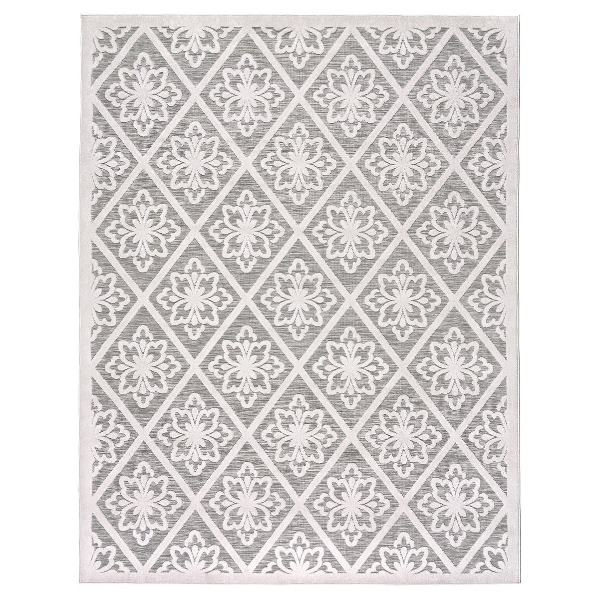 Laguna Indoor/Outdoor Area Rug, Bennet Gray Ivory, 7'10” x 10'