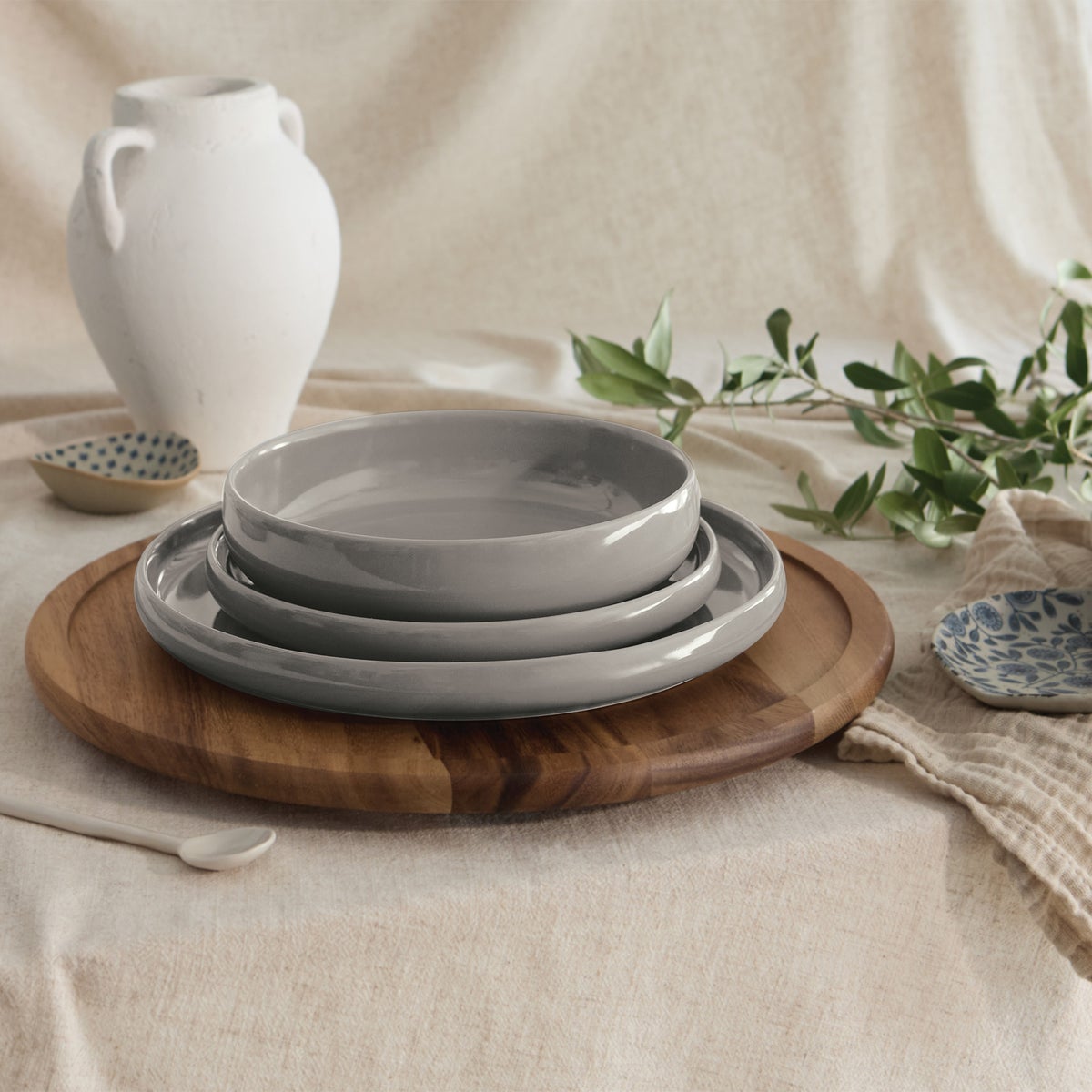 Safdie Alma Dinnerware Set, 12-piece, Gray