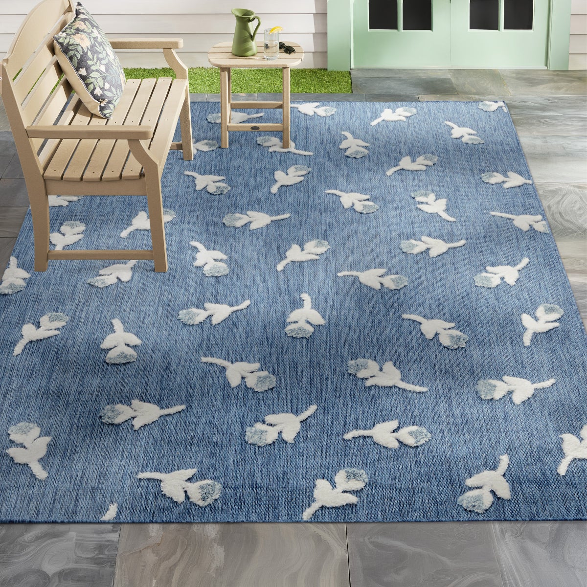 Draper James Indoor/Outdoor Area Rug, Blue, 7'10” x 10'2”