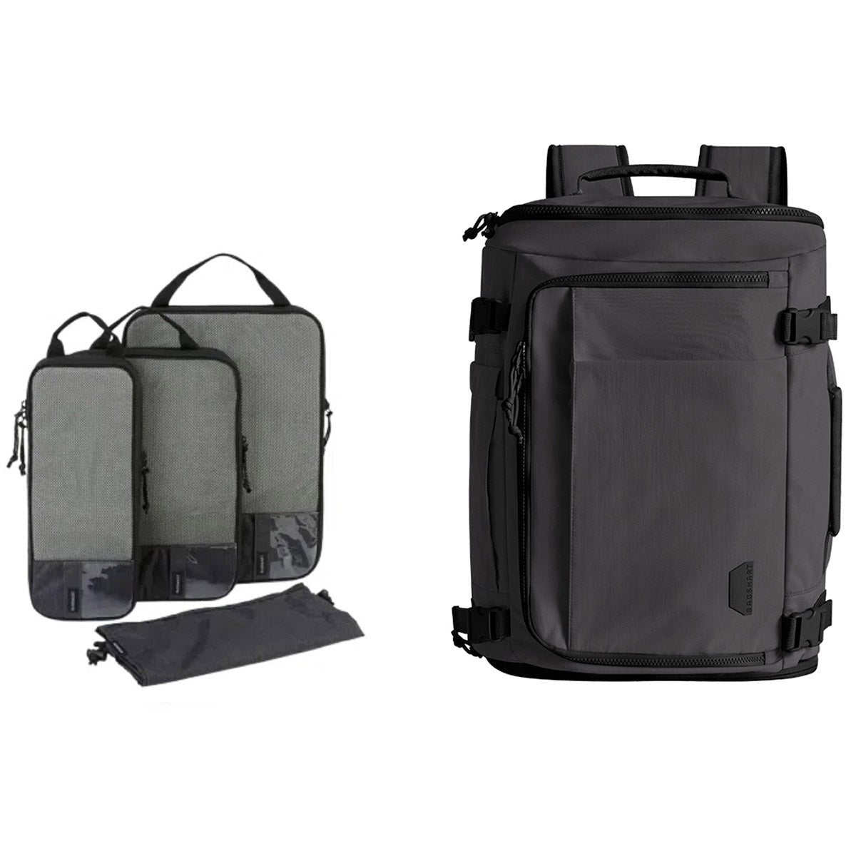 Bagsmart 38L Blast Backpack with 4-piece Compression Packing Cubes, Black