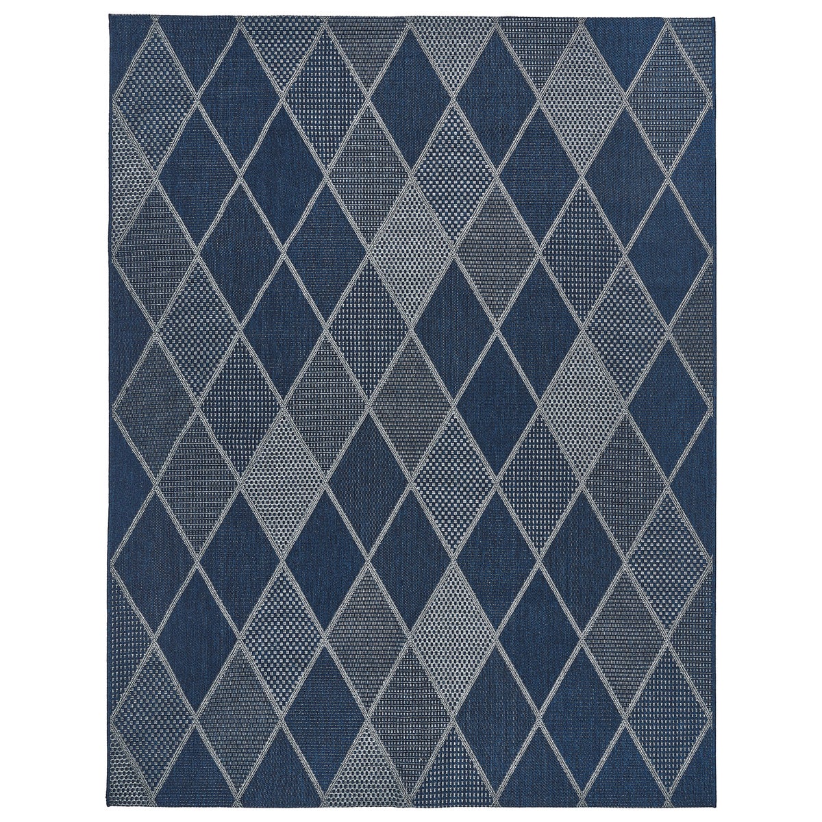 Laguna Indoor/Outdoor Area Rug, Morris Navy Gray, 7'10” x 10'