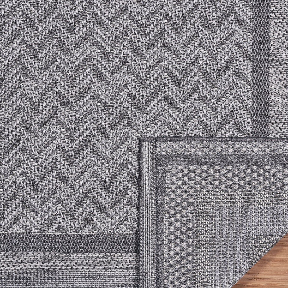 Laguna Indoor/Outdoor Area Rug, Daria Silver Iron, 7'10” x 10'