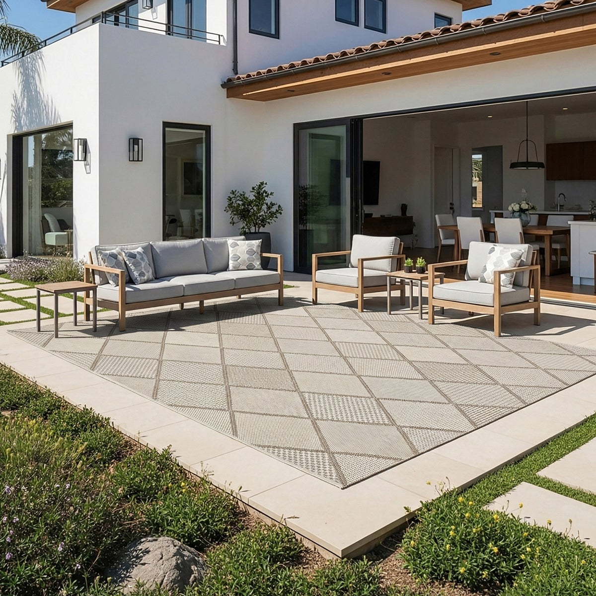 Laguna Indoor/Outdoor Area Rug, Morris Angora Rope, 5'3" x 7'