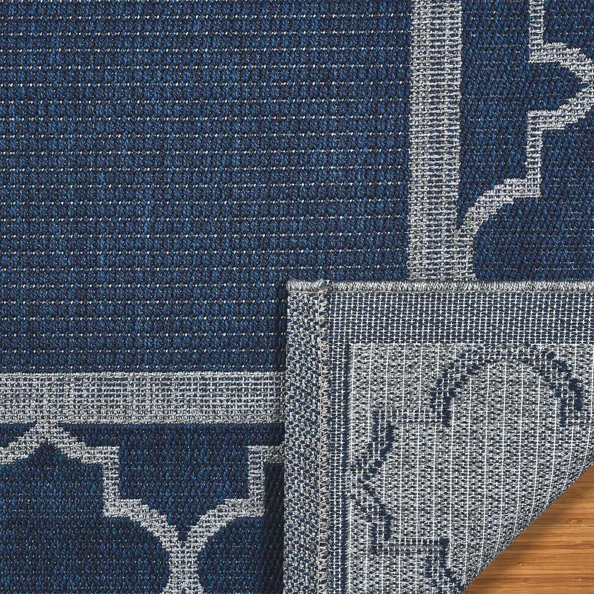 Laguna Indoor/Outdoor Area Rug, Simeon Navy Gray, 7'10” x 10'
