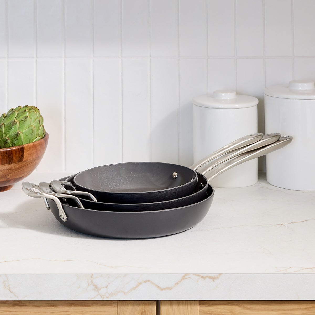 All-Clad Ceramic Nonstick Fry Pan Set, 3-piece